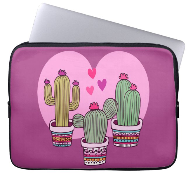 Söta Cactus Laptop Fodral (Framsidan)