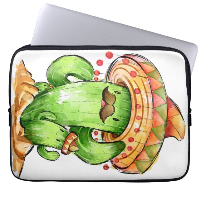 Söta Cactus Laptop Fodral (Framsidan)