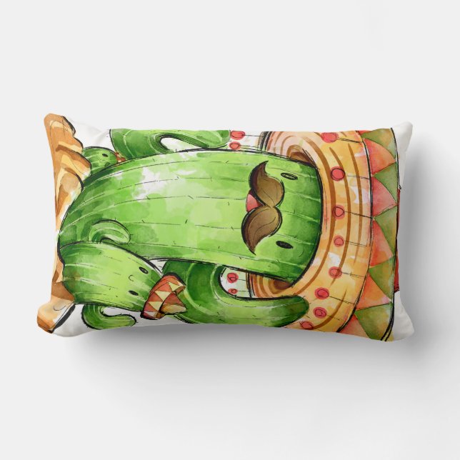 Söta Cactus Lumbarkudde (Framsida)