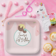 Söta Cakepop-bollar Första födelsedagen Frosting