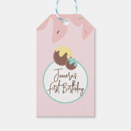 Söta Cakepop-bollar Första födelsedagen Frosting   Presentetikett