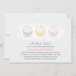 Söta Cakes Baby Shower Inbjudan