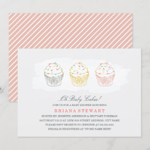 Söta Cakes Baby Shower Inbjudan