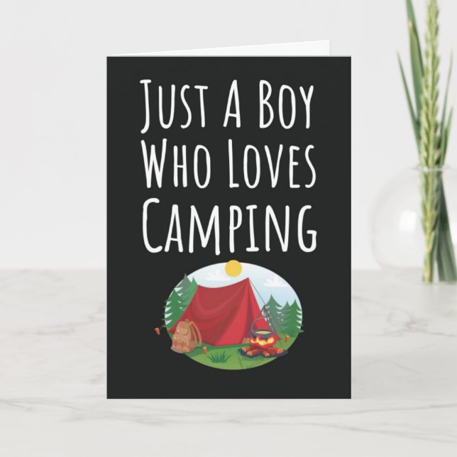 Söta Camping-kort För Småpojkar Barn Camper Älskar Kort (Framsida)