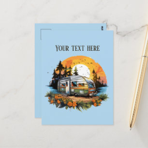 Söta campingälskare lägg till text vykort