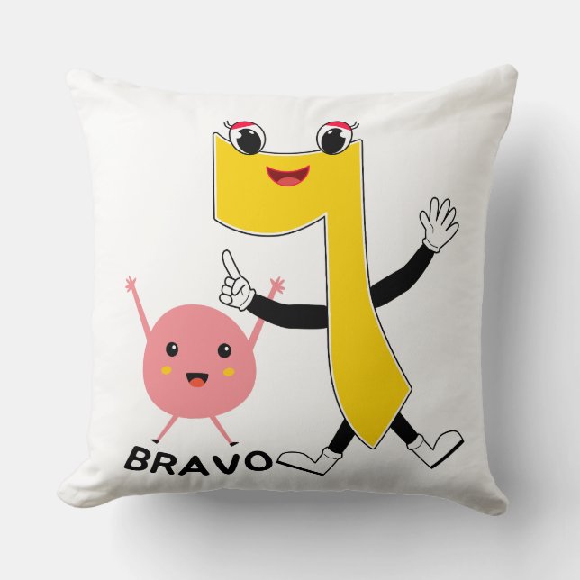 Söta Cartoon Maskot Vektor Illustration Nummer 07 Kudde (Framsida)