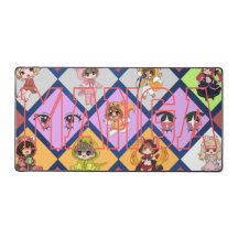 Söta Chibi Animefigurer MANGA Mönster Musmattor