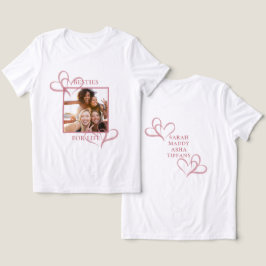 Söta Chic Rosa Hjärtan Bästa Vänner Galentines Dag T Shirt