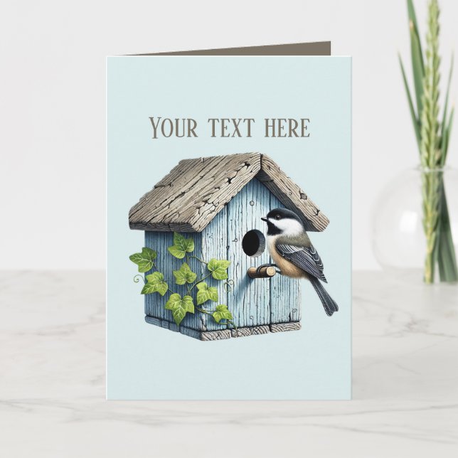 Söta Chickadee-fågelälskare  Kort (Framsida)