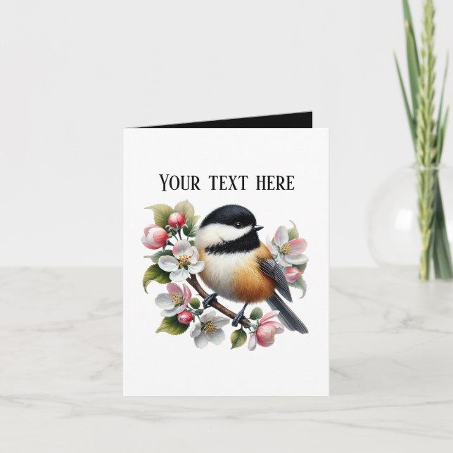 Söta Chickadee-fågelälskare  Kort (Framsida)
