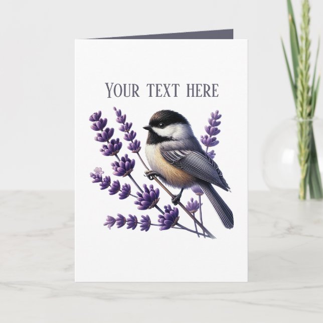 Söta Chickadee-fågelälskare  Kort (Framsida)
