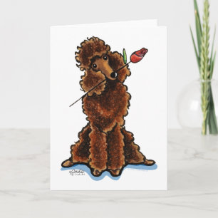 Söta Chocolate Pudel Valentineser Helgkort