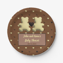 Söta chokladbjörn Baby shower pappers tallrikar