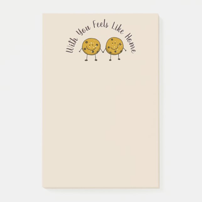 Söta chokladkaksvänner Känns som hemma Post-it Block (Framsida)