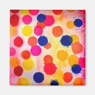 Söta cirklar i polka dots med vattenfärg magnet