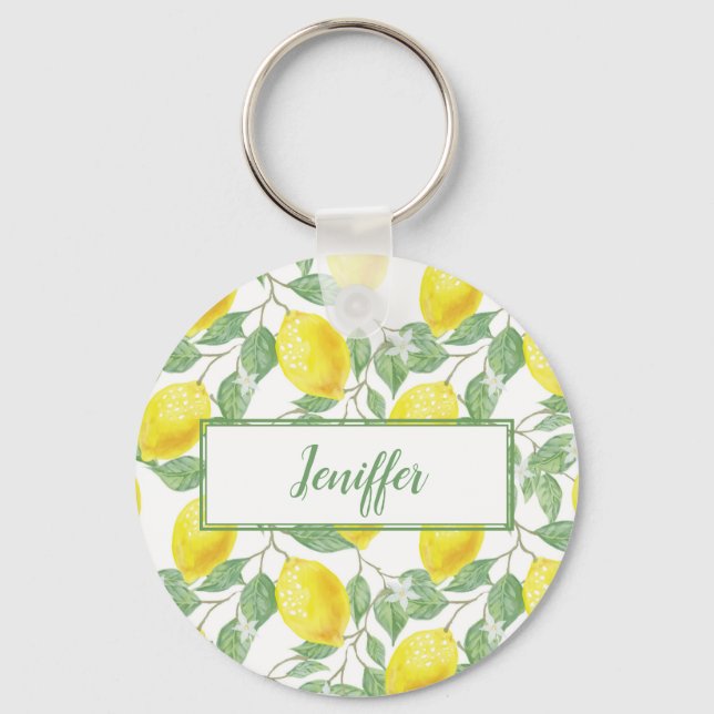 Söta citroner gult sommar. nyckelring (Framsida)