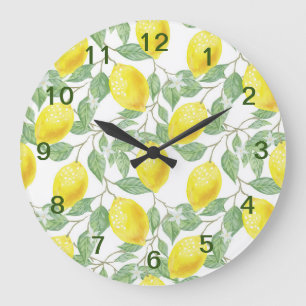 Söta citroner gult sommar. stor klocka