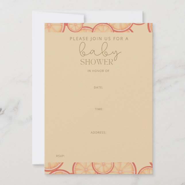 Söta citrusbliss: en ny början inbjudningar (Framsida)