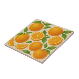 Söta citrusfrukter Hela och skivade Orangar Vatten Kakelplatta