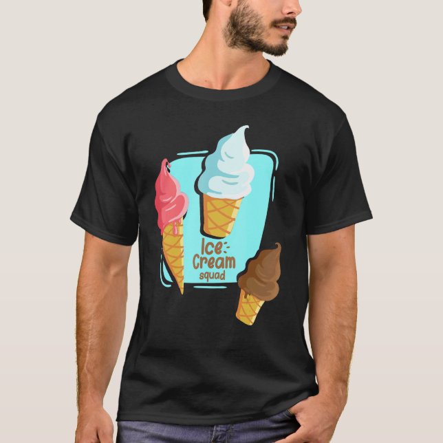 Söta Cone Ice Cream Squad för sommarcitat T Shirt (Framsida)