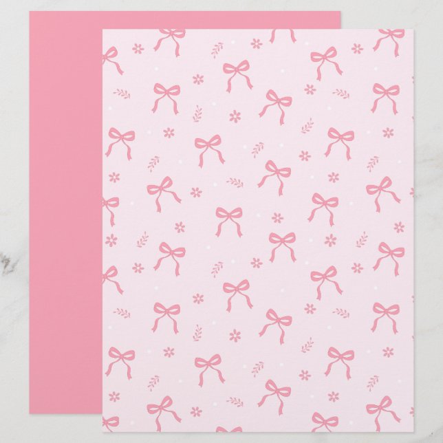 Söta Coquette-smycken och blomster Scrapbookpapper (Fram/baksida)