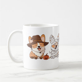 Söta Corgi Halloween-kostymer Whimsical Holiday Mu Kaffemugg