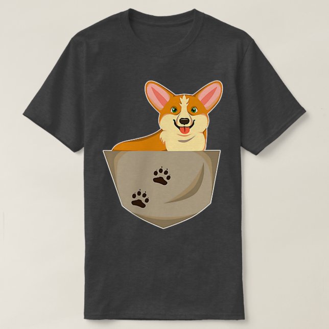 Söta corgi i fickfickfickan t shirt (Design framsida)