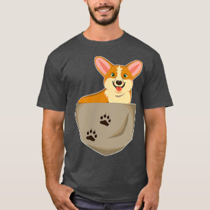 Söta corgi i fickfickfickan t shirt