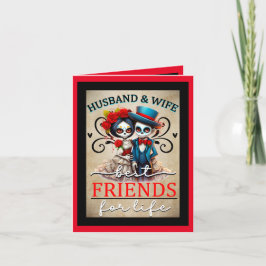 Söta Couple Sockerskalle  Tack Kort