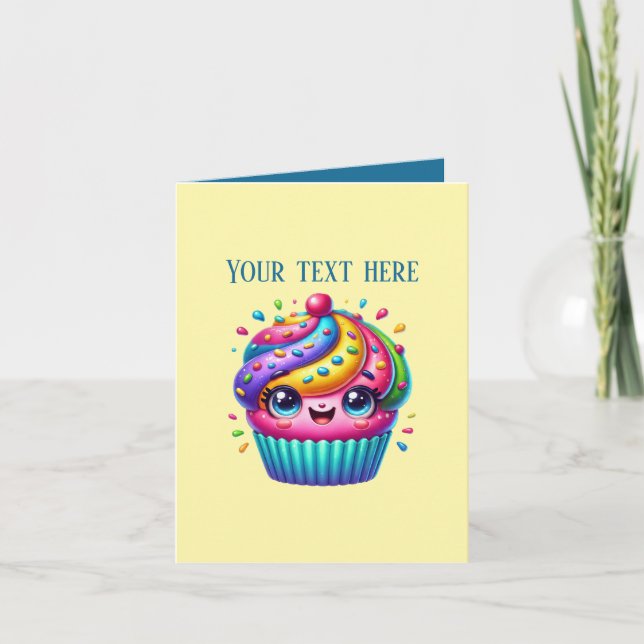 Söta cupcake-bagerileverantörer anpassningsbara kort (Framsida)
