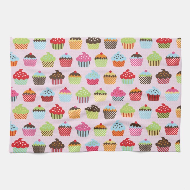 Söta Cupcakes Kökshandduk (Horisontell)