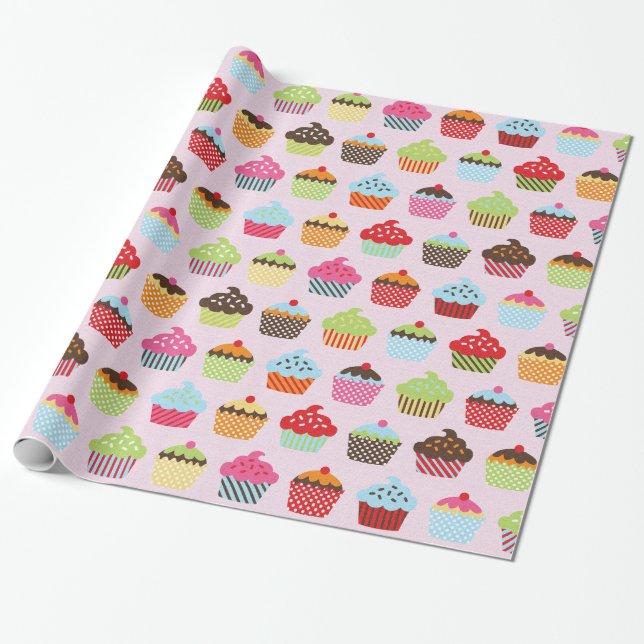Söta Cupcakes Presentpapper (Utrullad)