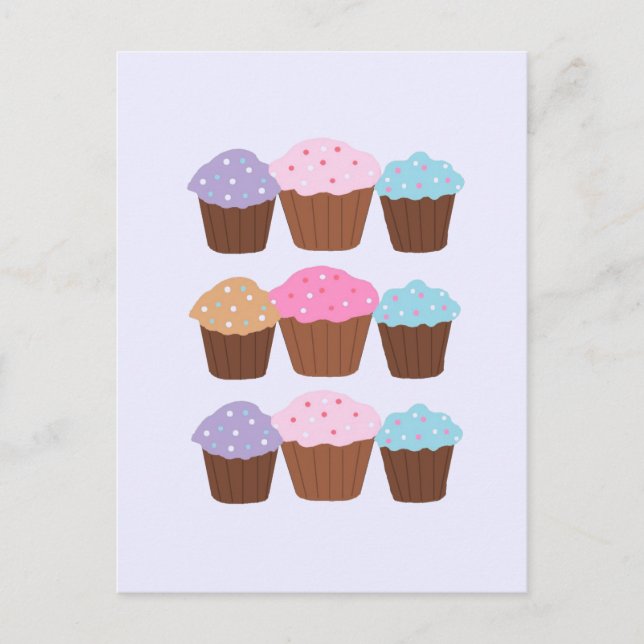 Söta Cupcakes Vykort (Framsida)