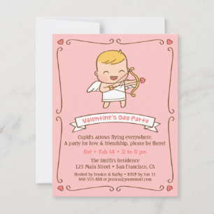 Söta Cupid Alla hjärtans dag festinbjudningar Inbjudningar