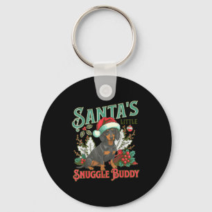 Söta Dachshund Hundar Jul Belysning Tomte Högtid Nyckelring