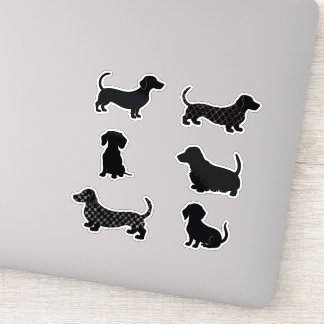 Söta Dachshunds Korvhund Silhuett Urklipp Klistermärken
