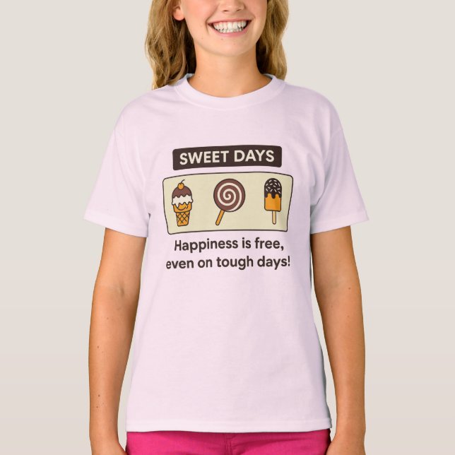 Söta dagar - Ice Cream & Candy Kids Design T-Shirt (Framsida)