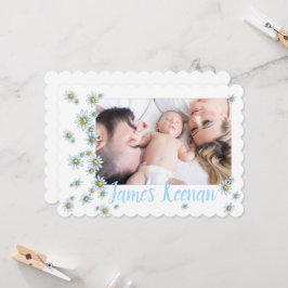 Söta Daisy Fotokort för födelsemeddelande Inbjudningar