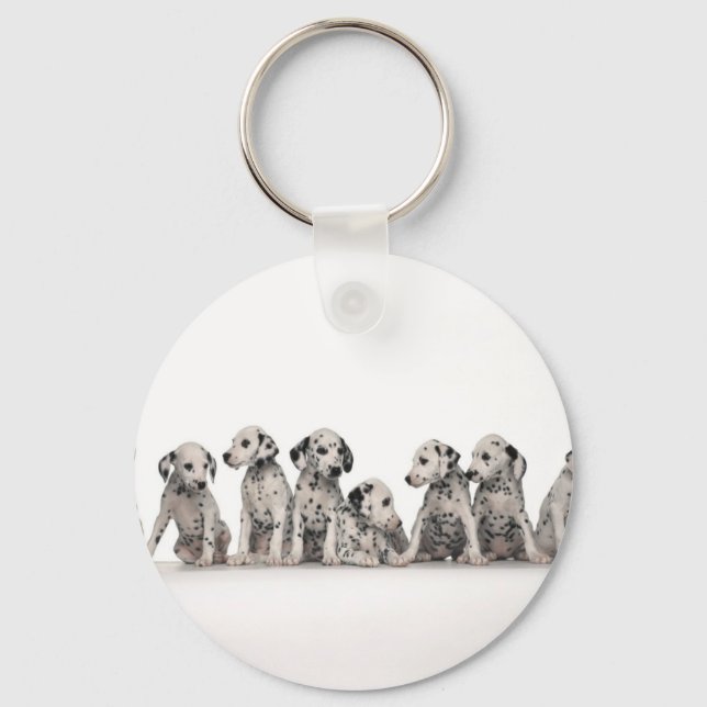 Söta dalmatikvalpar valp valper hund hundar nyckelring (Framsida)