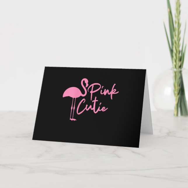 Söta Dam Rosa Flamingo | Rosa Söt | Flamingo Kort (Framsida)