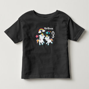 Söta Dansande Enhörningar Magisk Regnbåge Födelsed T Shirt