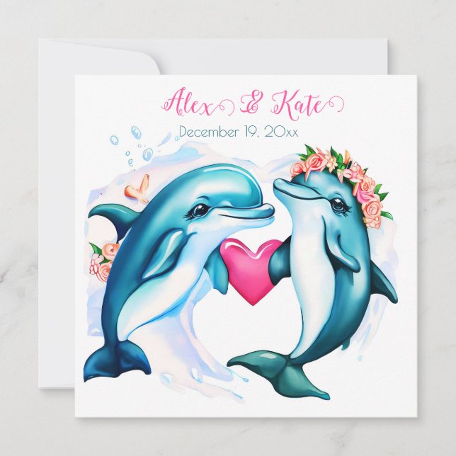 Söta delfiner tack kort (Framsida)