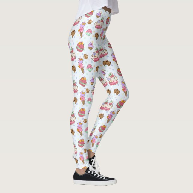 Söta Dessert Treats Mönster Leggings (Höger)
