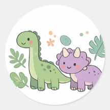 Söta dinosaurie-klistermärken
