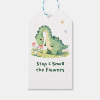 Söta dinosaurie presenttaggar – Stanna upp och luk Presentetikett