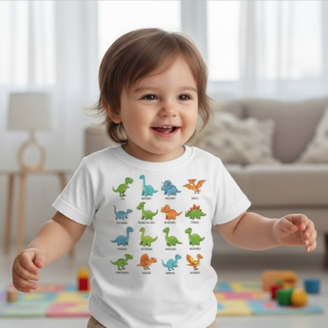 Söta dinosaurienamn pedagogisk  t shirt (Skapare uppladdad)