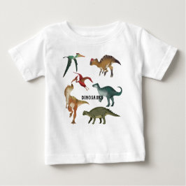 Söta dinosaurier akvarell Jurassic värld vit T Shirt