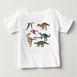 Söta dinosaurier akvarell Jurassic world vit T Shirt