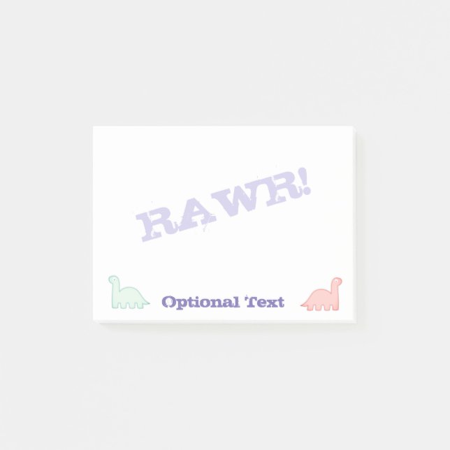 Söta dinosaurier i pastellfärger post-it block (Framsida)