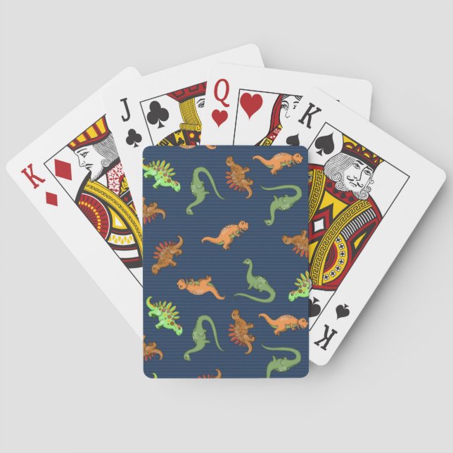 Söta dinosaurier-mönster spel kort (Baksidan)